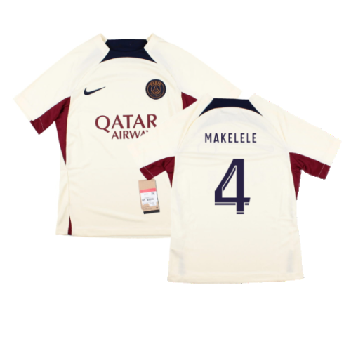 2023-2024 PSG Strike Dri-Fit Training Shirt (Cream) - Kids (Makelele 4)