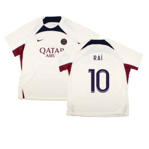 2023-2024 PSG Strike Dri-Fit Training Shirt (Cream) (Rai 10)