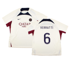 2023-2024 PSG Strike Dri-Fit Training Shirt (Cream) (Verratti 6)