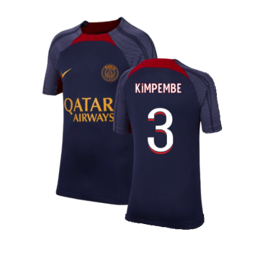 2023-2024 PSG Strike Dri-Fit Training Shirt (Navy) - Kids (Kimpembe 3)