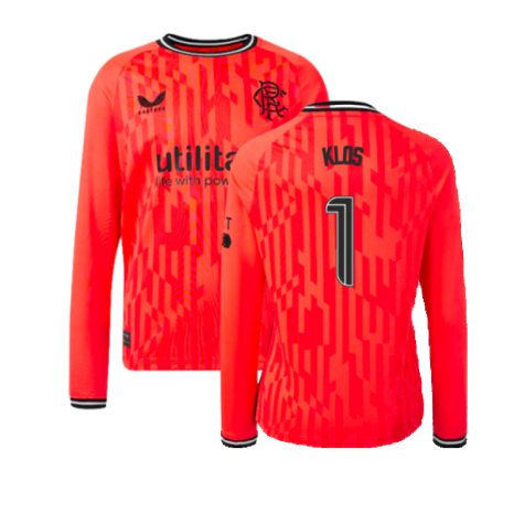 2023-2024 Rangers Away Goalkeeper LS Shirt (Hot Coral) - Kids (Klos 1)