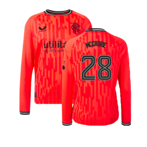 2023-2024 Rangers Away Goalkeeper LS Shirt (Hot Coral) - Kids (McCrorie 28) 2023-2024 Rangers Away Goalkeeper LS Shirt (Hot Coral) - Kids (McCrorie 28)
