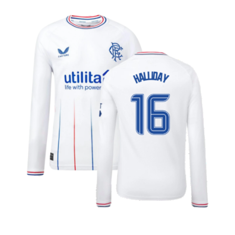 2023-2024 Rangers Away Long Sleeve Shirt (Kids) (Halliday 16)