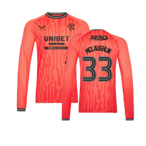 2023-2024 Rangers Away LS Goalkeeper Shirt (Hot Coral) (McLaughlin 33)