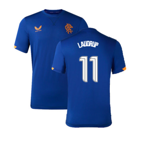 2023-2024 Rangers Coaches Travel Tee (Blue) (Laudrup 11)