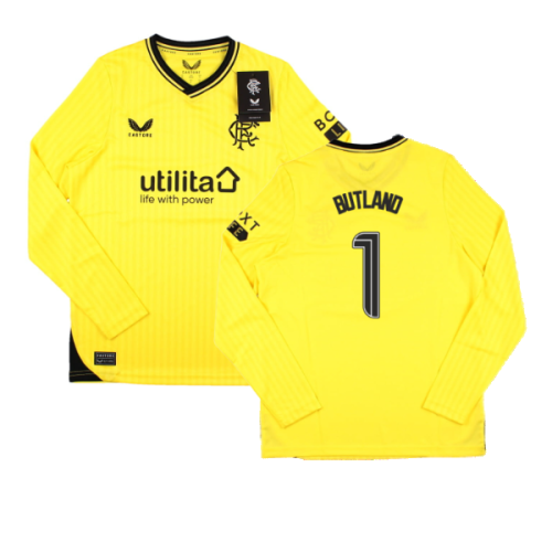 2023-2024 Rangers Home Goalkeeper LS Shirt (Yellow) - Kids (Butland 1)