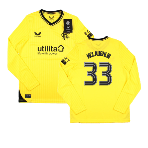 2023-2024 Rangers Home Goalkeeper LS Shirt (Yellow) - Kids (McLaughlin 33)