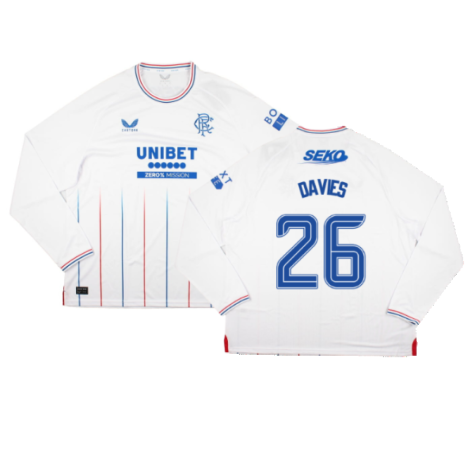 2023-2024 Rangers Long Sleeve Away Shirt (Davies 26)