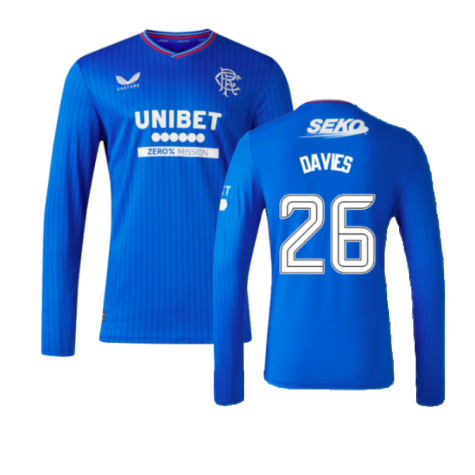 2023-2024 Rangers Long Sleeve Home Shirt (Davies 26)