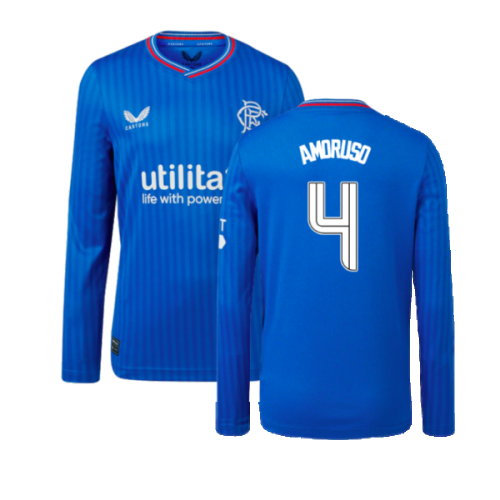 2023-2024 Rangers Long Sleeve Home Shirt (Kids) (Amoruso 4)