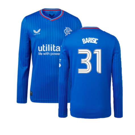 2023-2024 Rangers Long Sleeve Home Shirt (Kids) (Barisic 31)