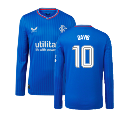 2023-2024 Rangers Long Sleeve Home Shirt (Kids) (Davis 10)