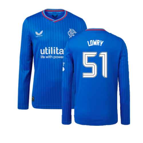 2023-2024 Rangers Long Sleeve Home Shirt (Kids) (Lowry 51)