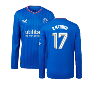 2023-2024 Rangers Long Sleeve Home Shirt (Kids) (R Matondo 17)