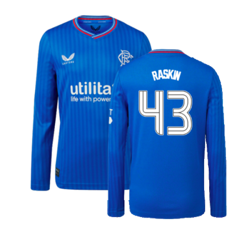 2023-2024 Rangers Long Sleeve Home Shirt (Kids) (Raskin 43)