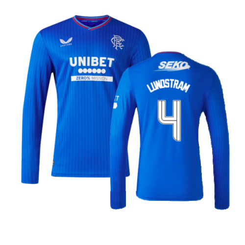 2023-2024 Rangers Long Sleeve Home Shirt (Lundstram 4)