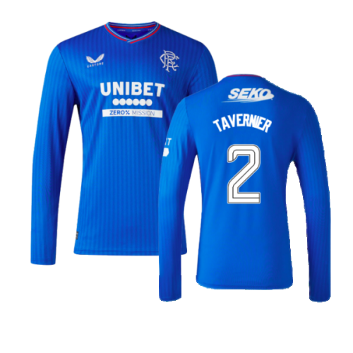 2023-2024 Rangers Long Sleeve Home Shirt (Tavernier 2)