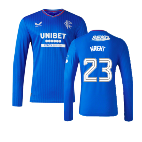 2023-2024 Rangers Long Sleeve Home Shirt (Wright 23)