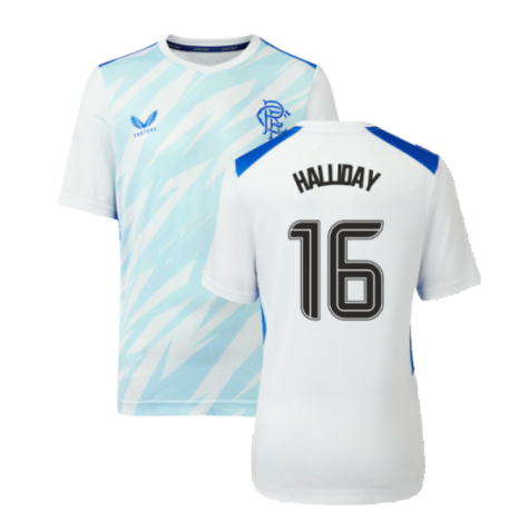 2023-2024 Rangers Players Match Day Home Tee (White) - Kids (Halliday 16)