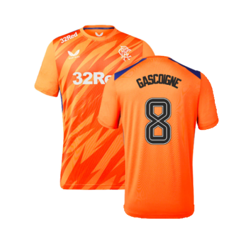 2023-2024 Rangers Players Third Match Day Tee (Orange) (Gascoigne 8)