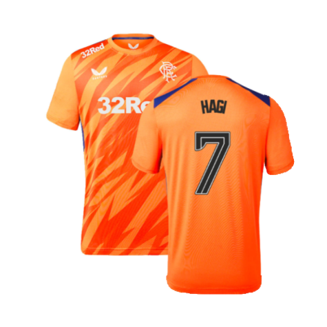 2023-2024 Rangers Players Third Match Day Tee (Orange) (Hagi 7)