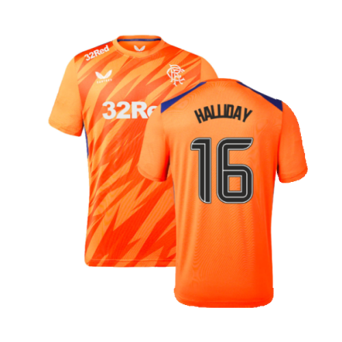 2023-2024 Rangers Players Third Match Day Tee (Orange) (Halliday 16)