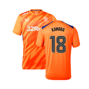 2023-2024 Rangers Players Third Match Day Tee (Orange) (Kamara 18)