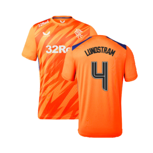 2023-2024 Rangers Players Third Match Day Tee (Orange) (Lundstram 4)