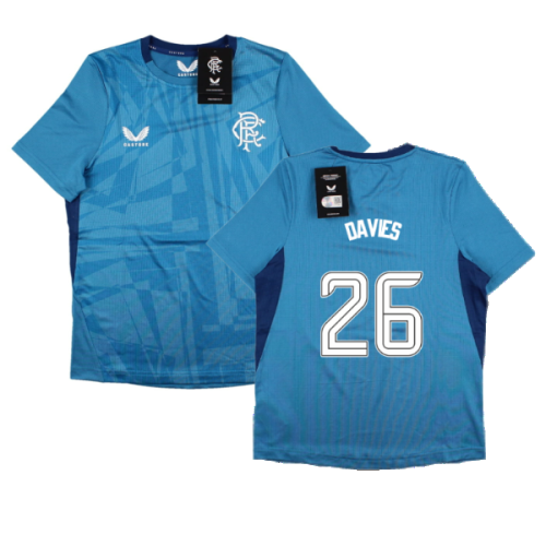 2023-2024 Rangers Players Training Tee (Deep Water) - Kids (Davies 26)