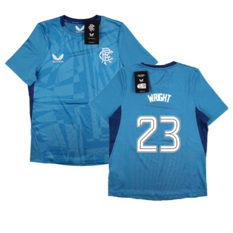 2023-2024 Rangers Players Training Tee (Deep Water) - Kids (Wright 23)