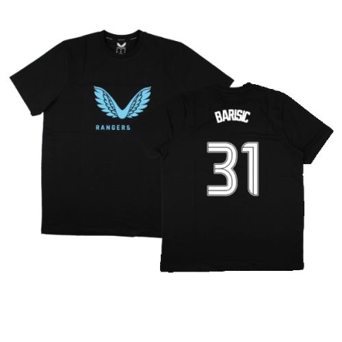 2023-2024 Rangers Players Travel Logo Tee (Black) (Barisic 31)