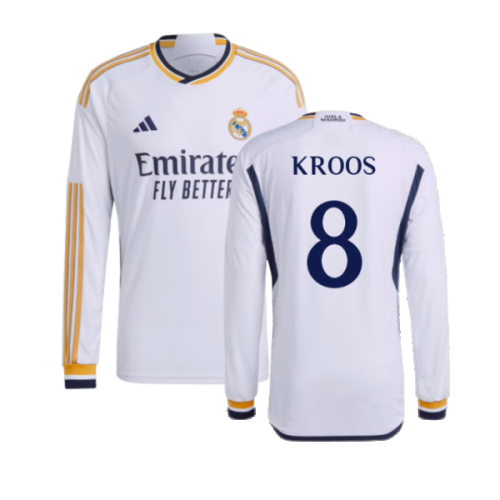 2023-2024 Real Madrid Authentic Long Sleeve Home Shirt (Kroos 8)