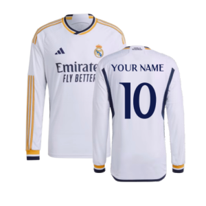 2023-2024 Real Madrid Authentic Long Sleeve Home Shirt