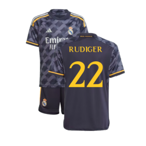 2023-2024 Real Madrid Away Youth Kit (Rudiger 22)