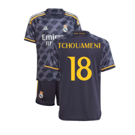 2023-2024 Real Madrid Away Youth Kit (Tchouameni 18)