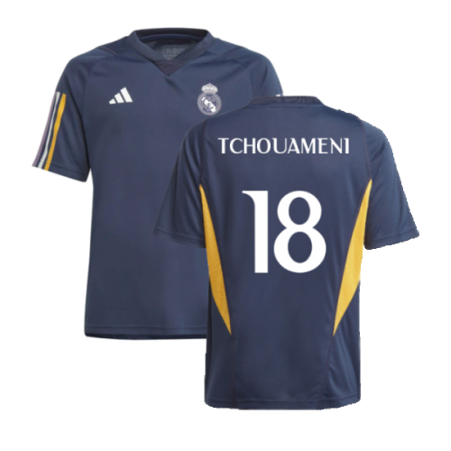 2023-2024 Real Madrid Core Tee (Legend Ink) - Kids (Tchouameni 18)