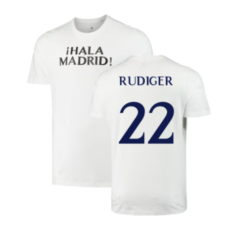 2023-2024 Real Madrid DNA Graphic Tee (White) (Rudiger 22)