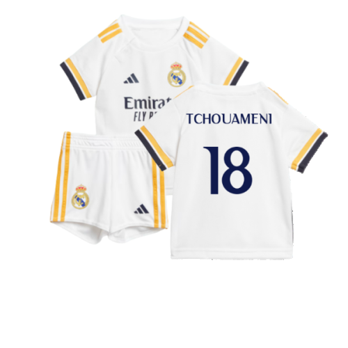 2023-2024 Real Madrid Home Baby Kit (Tchouameni 18)