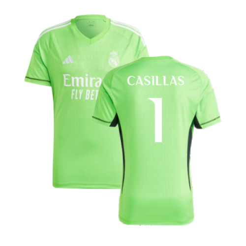 2023-2024 Real Madrid Home Goalkeeper Shirt (Solar Green) (CASILLAS 1)