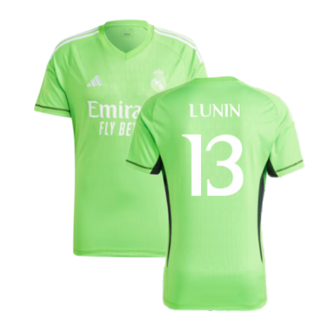 2023-2024 Real Madrid Home Goalkeeper Shirt (Solar Green) (LUNIN 13)