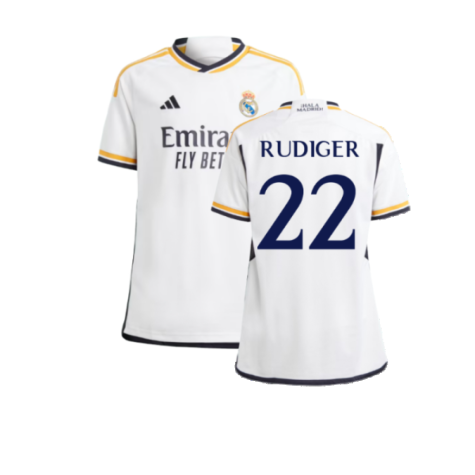 2023-2024 Real Madrid Home Shirt (Kids) (Rudiger 22)