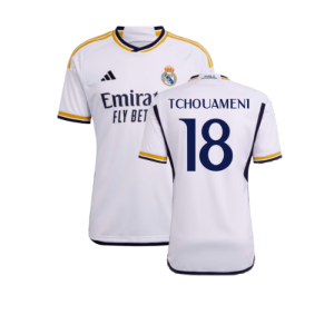 2023-2024 Real Madrid Home Shirt (Tchouameni 18)