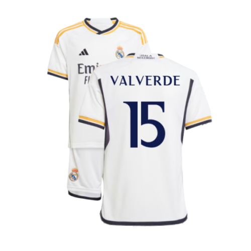 2023-2024 Real Madrid Home Youth Kit (Valverde 15)