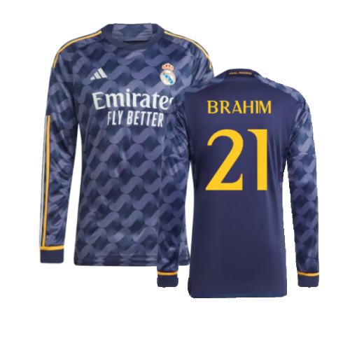 2023-2024 Real Madrid Long Sleeve Away Shirt (Brahim 21)