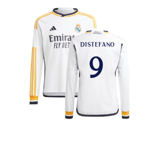 2023-2024 Real Madrid Long Sleeve Home Shirt (Kids) (Di Stefano 9)