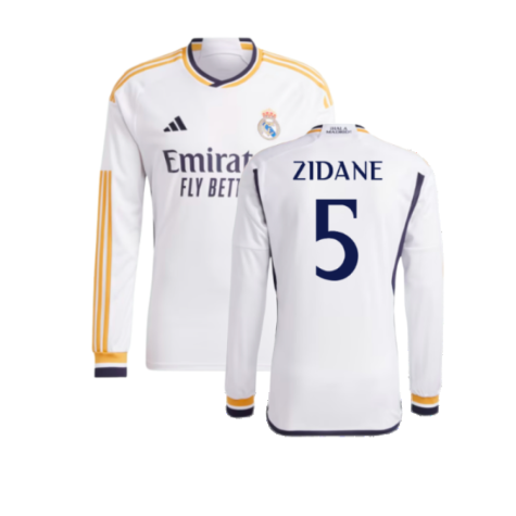 2023-2024 Real Madrid Long Sleeve Home Shirt (Zidane 5)