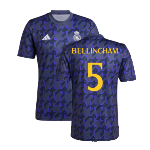 2023-2024 Real Madrid Pre-Match Shirt (Shadow Navy) (Bellingham 5)