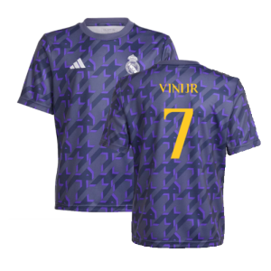 2023-2024 Real Madrid Pre-Match Shirt (Shadow Navy) - Kids (Vini Jr 7)