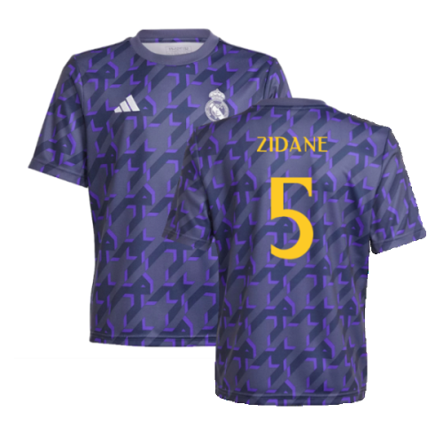 2023-2024 Real Madrid Pre-Match Shirt (Shadow Navy) - Kids (Zidane 5)