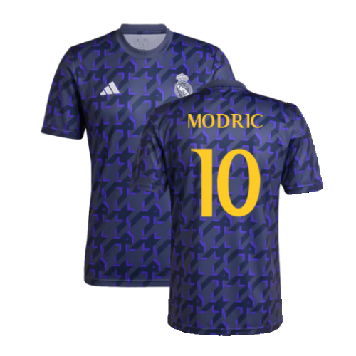 2023-2024 Real Madrid Pre-Match Shirt (Shadow Navy) (Modric 10)